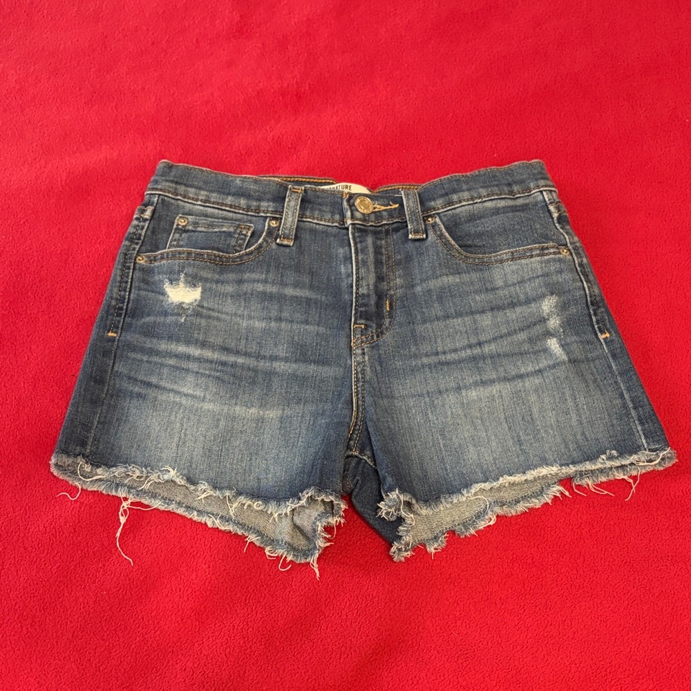 Signature by Levi Strauss Distressed Blue Denim Cutoff Shorts